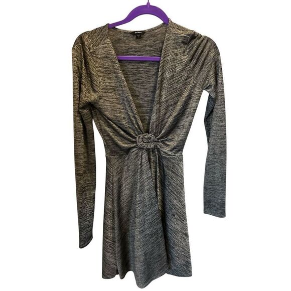 GUESS Women's Gray Metallic Long Sleeve Mini Dress Size‎ S - Picture 4 of 12